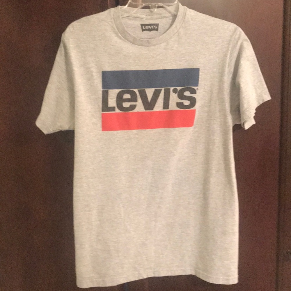 Levi's Gray Tee with Blue and Red Logo